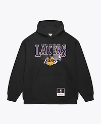 Mitchell & Ness Men's Black Los Angeles Lakers Team Name Stack Logo Hoodie