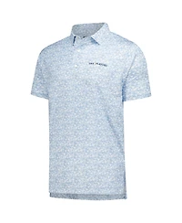 FootJoy Men's Light Blue The Players Hidden Palm Print Lisle Polo Shirt