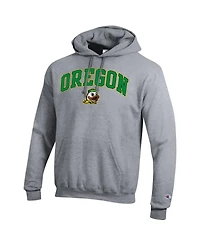 Champion Men's  Heather Gray Oregon Ducks Arched Logo Fleece Pullover Hoodie