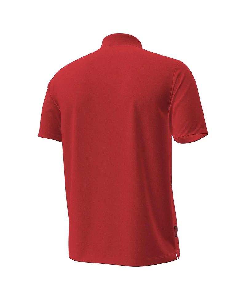 Under Armour Men's Red Wisconsin Badgers Performance Drive Chest Stripe Polo Shirt