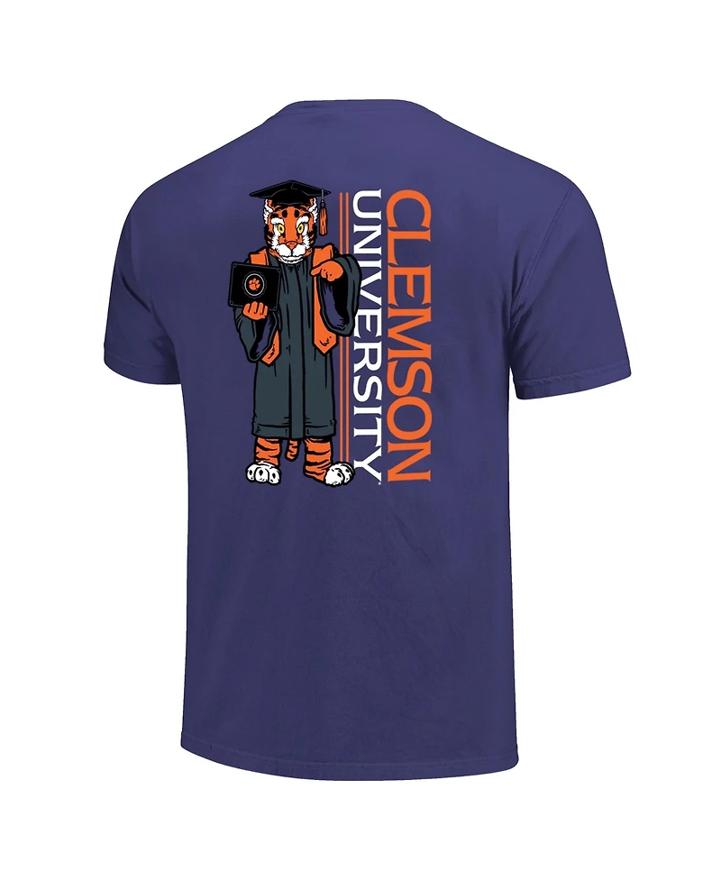 Image One Men's Purple Clemson Tigers Mascot Grad Achievement Unlocked T-Shirt