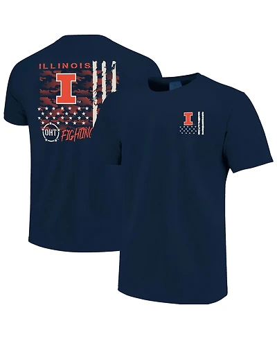 Image One Men's Navy Illinois Fighting Illini Comfort Colors Oht Camo Overlay T-Shirt