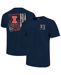 Image One Men's Navy Illinois Fighting Illini Comfort Colors Oht Camo Overlay T-Shirt
