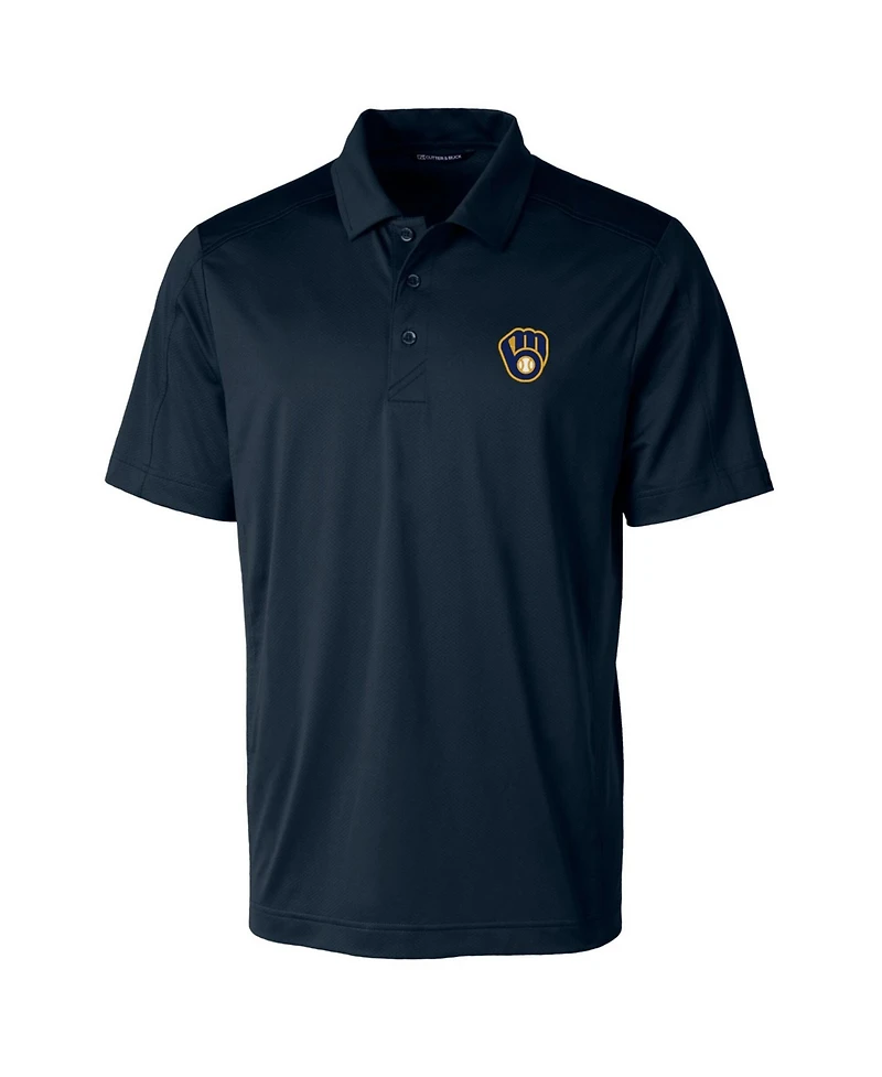 Cutter Buck Men's Navy Milwaukee Brewers Prospect Textured Stretch Big Tall Polo Shirt