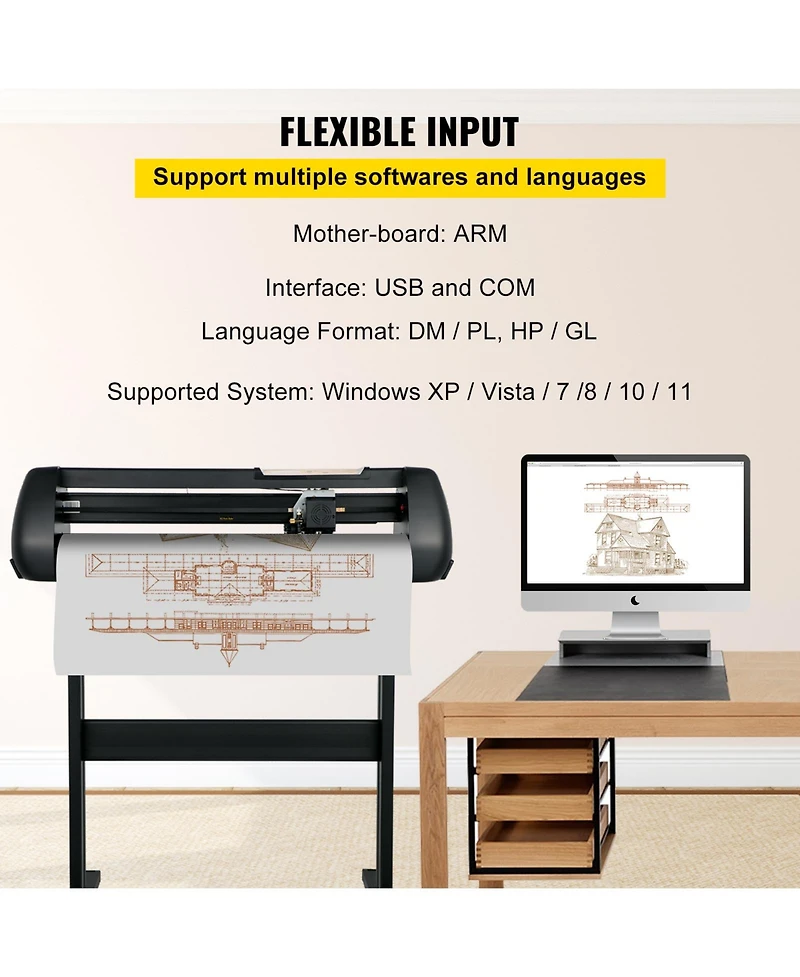Sevorley Vinyl Cutter Plotter Machine with Stand and Sign Making Kit