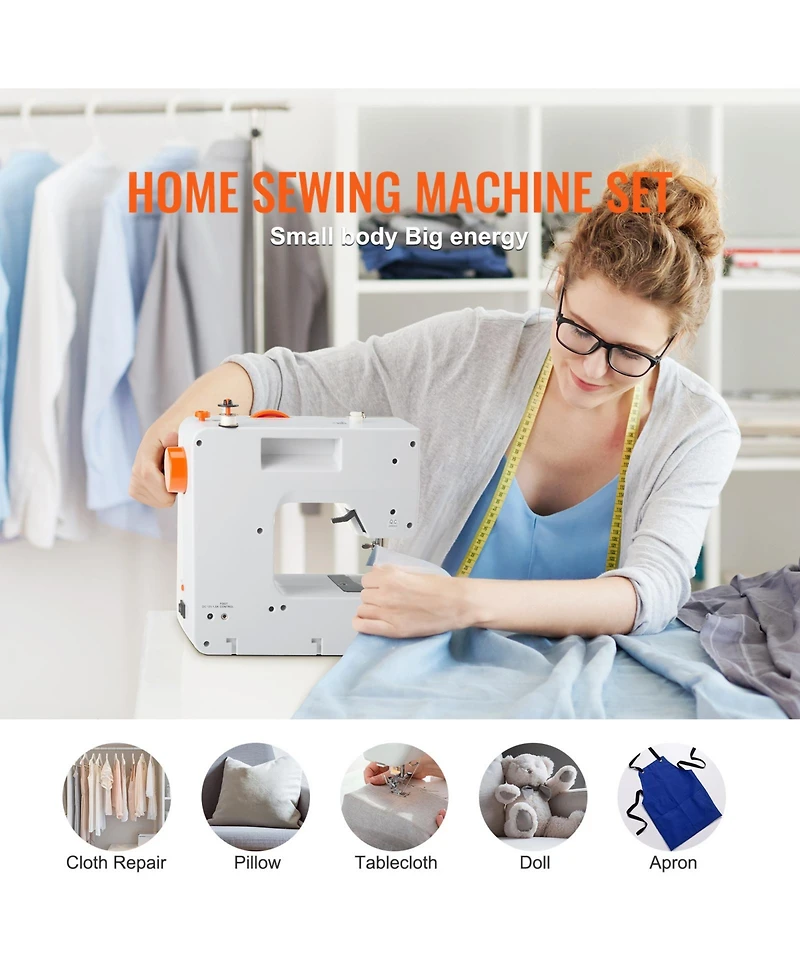 Sevorley Portable Sewing Machine for Beginners, 38 Stitches with Extension Table and Foot Pedal