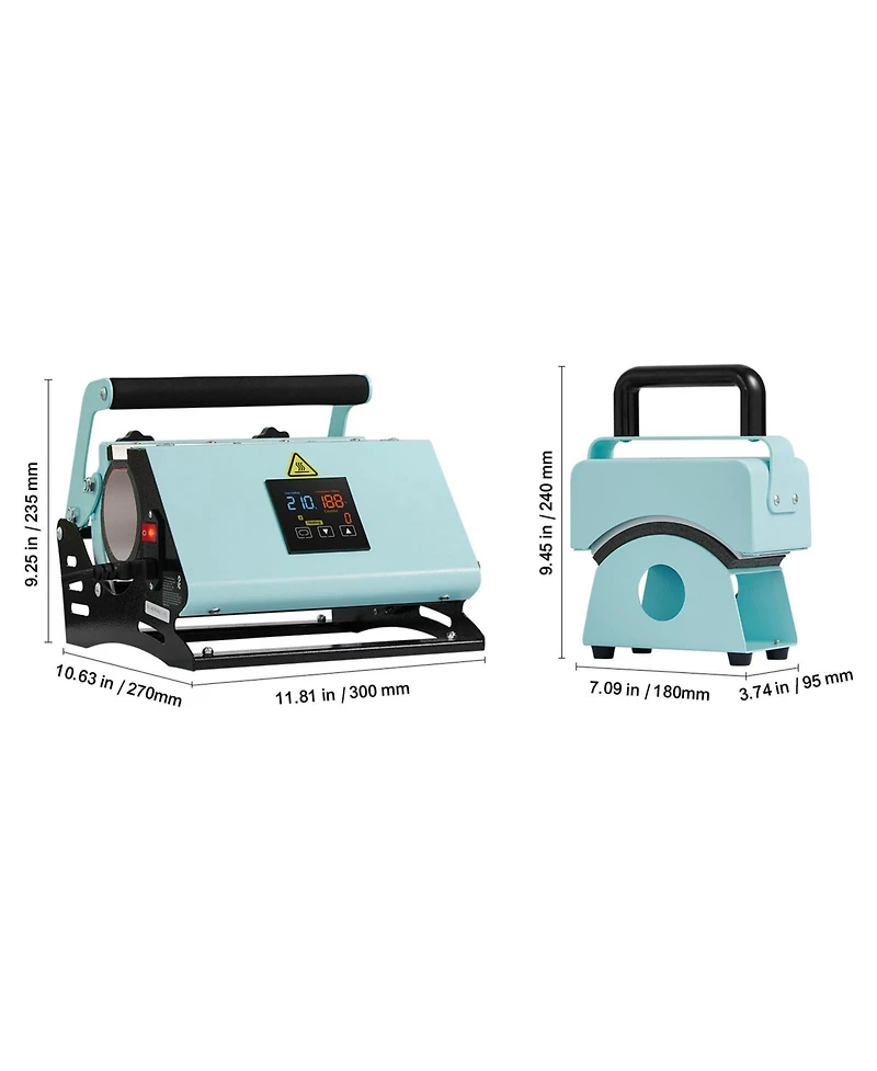 Sevorley 2-in-1 Tumbler and Hat Heat Press Machine for Mugs and Caps