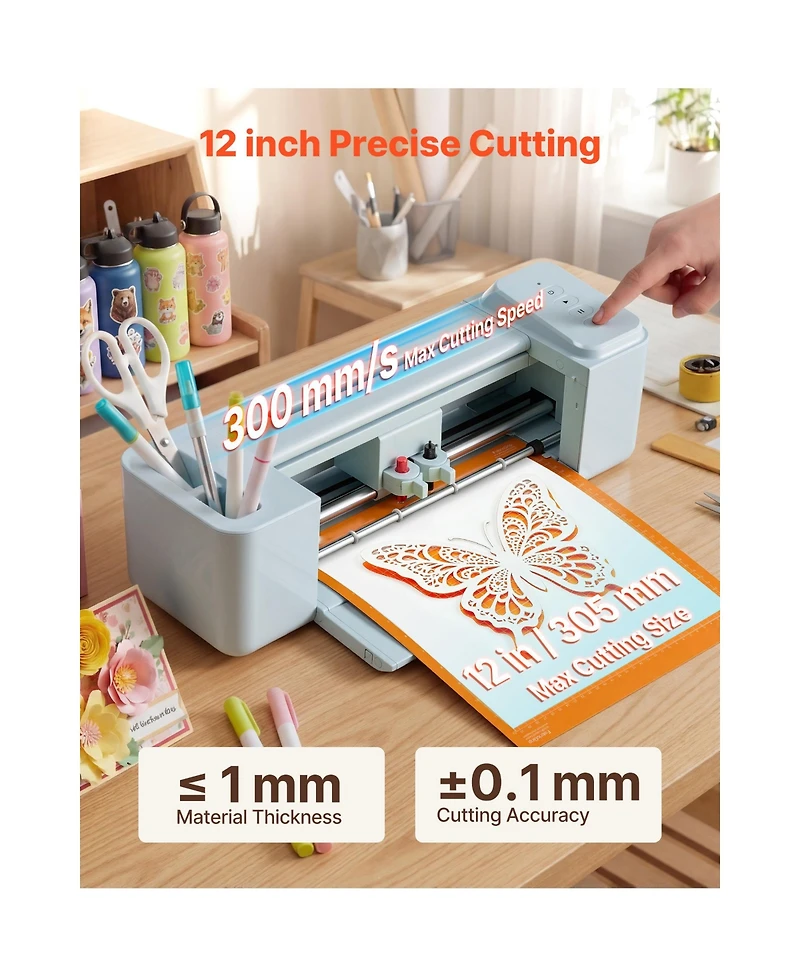 Sevorley Vinyl Cutting Machine, Button-Controlled Smart Cutter with 20,000 Plus Built-In Designs