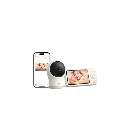 eufy Security Baby Monitor C10 with 2K Hd Camera, 4.5" 480p Display, 4× Zoom, Pan-Tilt, Night Vision, Wi-Fi and No Wi-Fi Connection