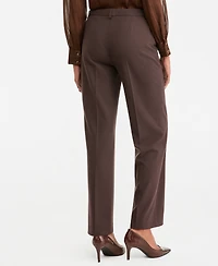 Tahari Asl Women's Bird Eye Mid-Rise Flare-Leg Pants