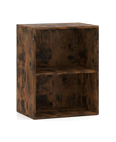 Sugift 2-Cube Floor Standing Bookcase with 5-Position Adjustable Shelf