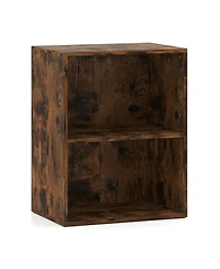Sugift 2-Cube Floor Standing Bookcase with 5-Position Adjustable Shelf