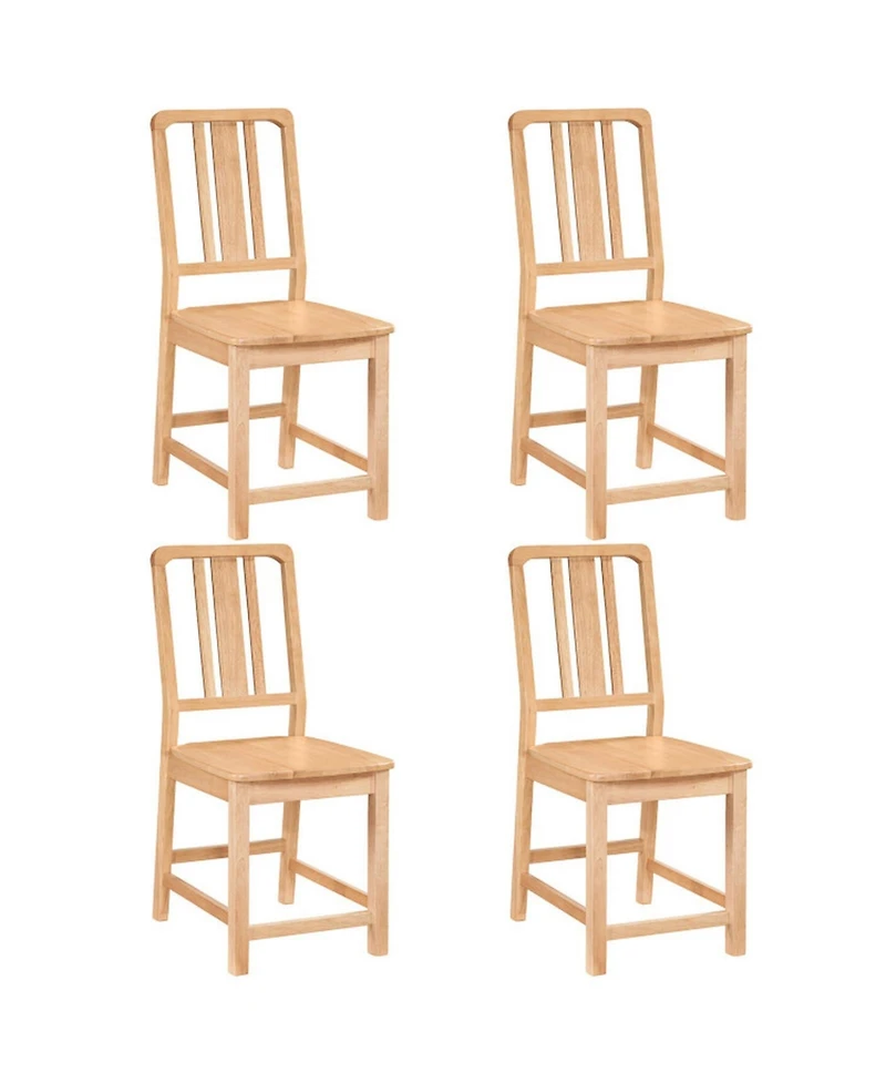Sugift Rubber Wood Dining Chairs with Breathable Hollowed Backrest