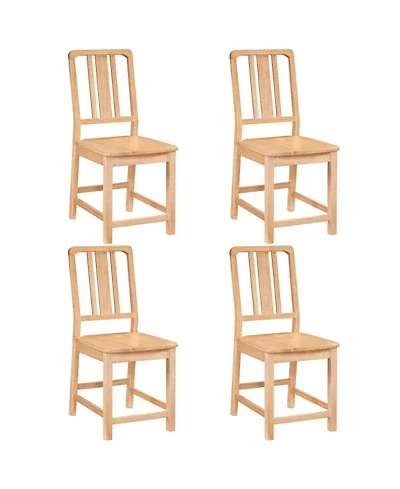 Sugift Rubber Wood Dining Chairs with Breathable Hollowed Backrest