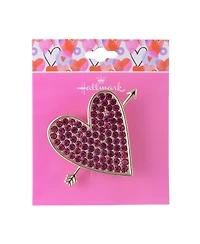 Hallmark Pink Stone Heart and Arrow Pin