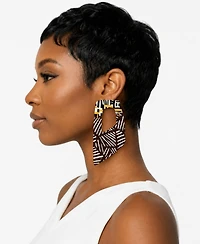 Swanky Designs Rachel Ii Dangle Geometric Statement Earrings