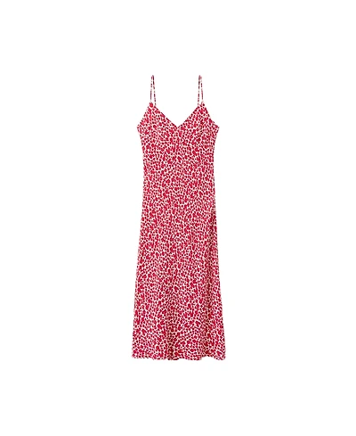 Mango Women's Floral Midi Thin-Strap V-Neck Dress