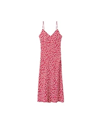 Mango Women's Floral Midi Thin-Strap V-Neck Dress