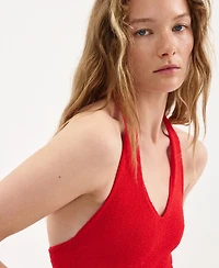 Mango Women's Halter Knit Mini Dress
