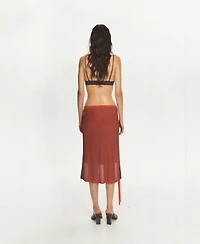 Mango Women's Ribbed Midi Asymmetrical Skirt
