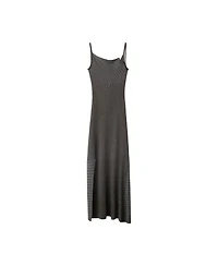 Mango Women's Asymmetrical Striped Sleeveless Knit Dress