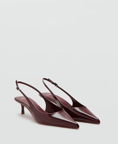 Mango Women's Kitten-Heel Patent Leather Shoes