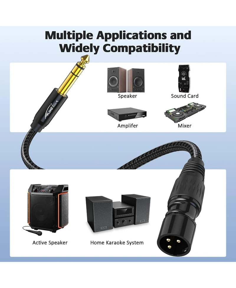 Lofree Xlr to 1/4" Trs Braided-Shielded Audio Cable