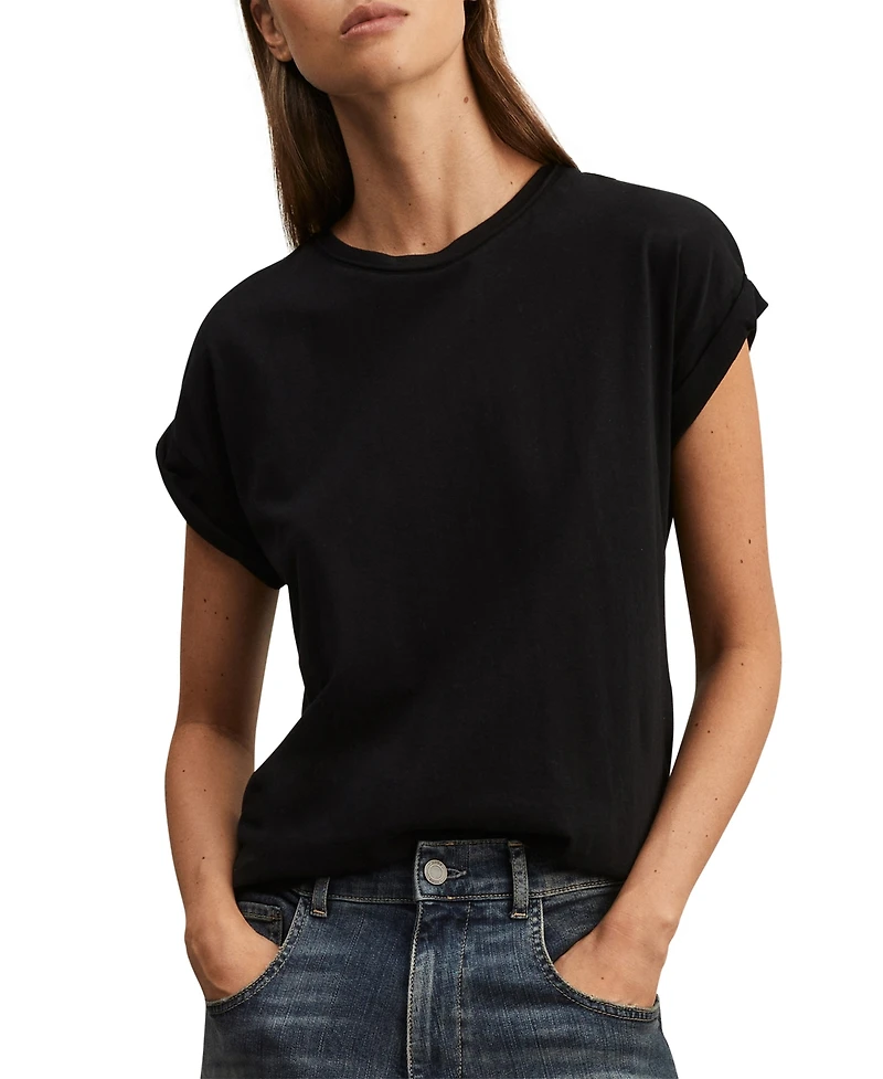 Reiss Women's Cotton-Jersey Crew Neck T-Shirt