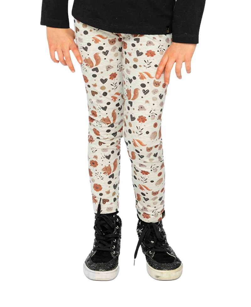 Deux par Big Girls Cotton Leggings with Squirrel Print