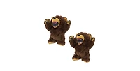 Mighty Jr Angry Animals Bear 2 Pack, Durable Plush Squeaky Dog Toy