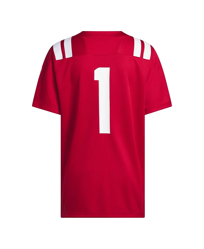 Adidas Men's #1 Scarlet Nebraska Huskers Home Premier Jersey