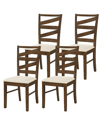 Sugift Upholstered Dining Chairs Set of 4 with Tall Padded Backrests