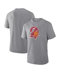 Fanatics Men's Heather Gray Tampa Bay Buccaneers Vintage Heritage Tribute Tri-Blend T-Shirt