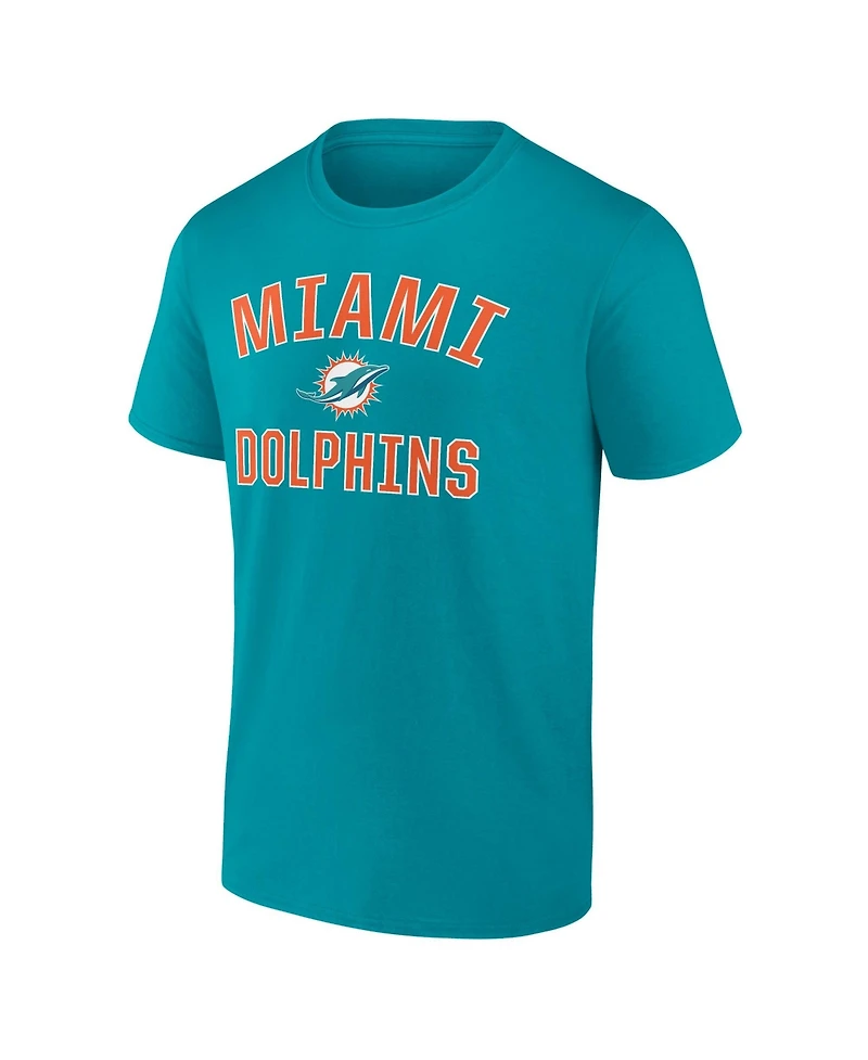 Logo Athletic Men's Aqua Miami Dolphins Cotton Victory Arch T-Shirt