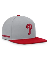 Nike Men's Gray/Red Philadelphia Phillies Primetime Pro Dri-fit Snapback Hat