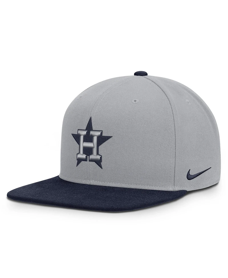 Nike Men's Gray/Navy Houston Astros Primetime Pro Dri-fit Snapback Hat
