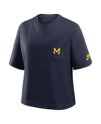 Nike Women's Michigan Wolverines Legacy Pocket Boxy T-Shirt