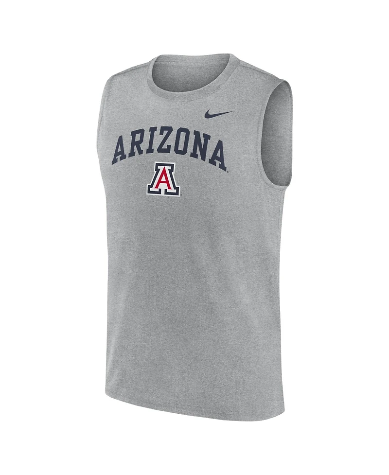 Nike Men's Heather Gray Arizona Wildcats Primetime Legend Arch Dri-fit Muscle Tank Top
