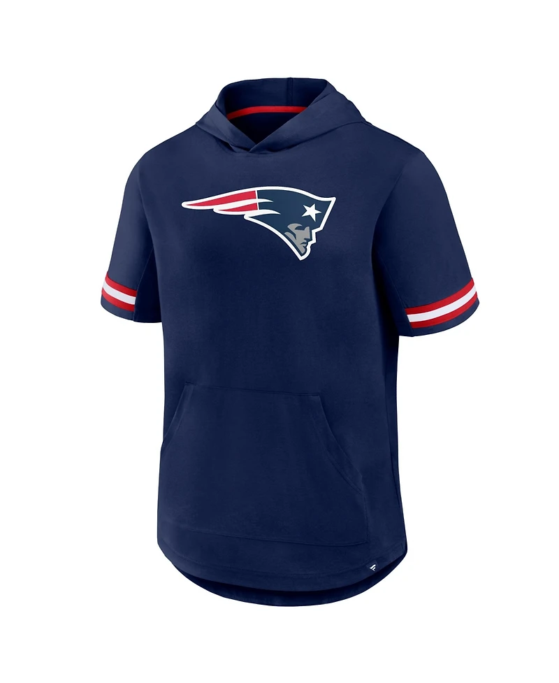 Fanatics Men's Navy New England Patriots Optimal Play Short Sleeve Hooded T-Shirt