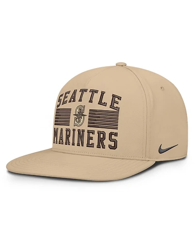 Nike Men's Khaki Seattle Mariners Desert Pro AeroBill Dri-fit Snapback Hat