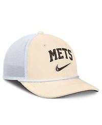 Nike Men's Natural/White New York Mets Rise Dri-fit Trucker Adjustable Hat