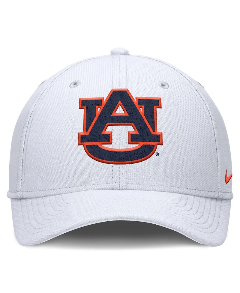 Nike Men's White Auburn Tigers Rise Swoosh Dri-fit Flex Hat