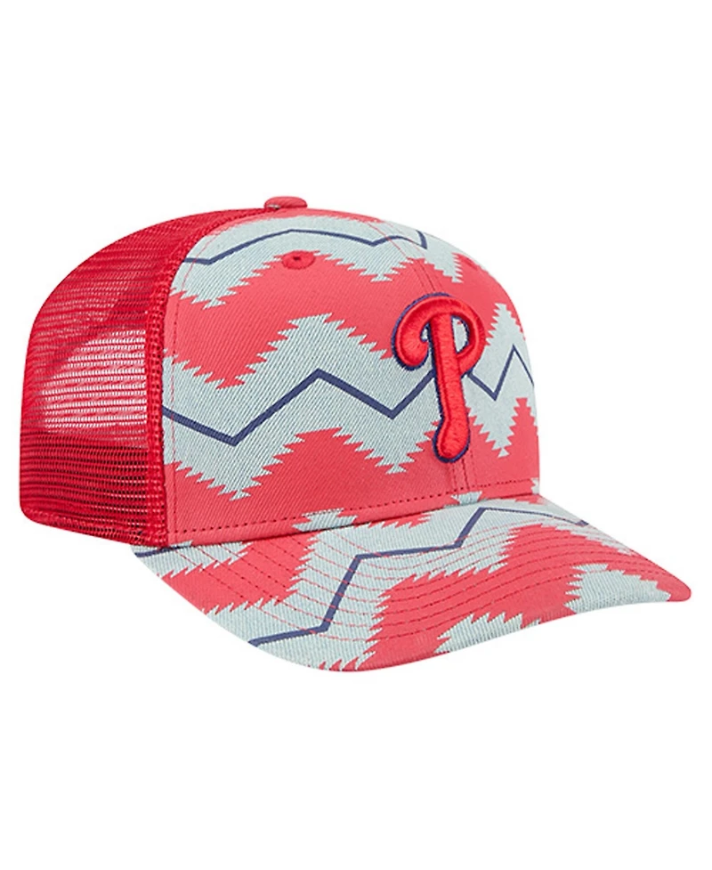 New Era Men's Denim/Red Philadelphia Phillies Aztec Denim 9SEVENTY Adjustable Hat