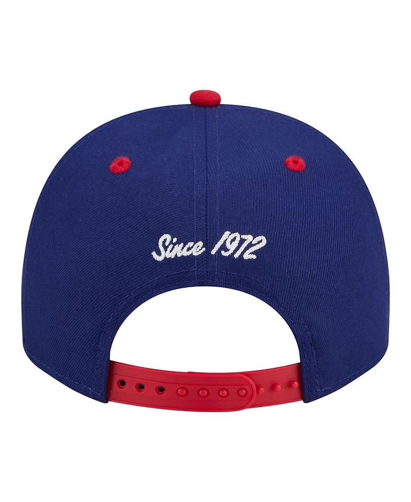New Era Men's Royal/Red Texas Rangers Arched A-Frame 9FIFTY Adjustable Hat