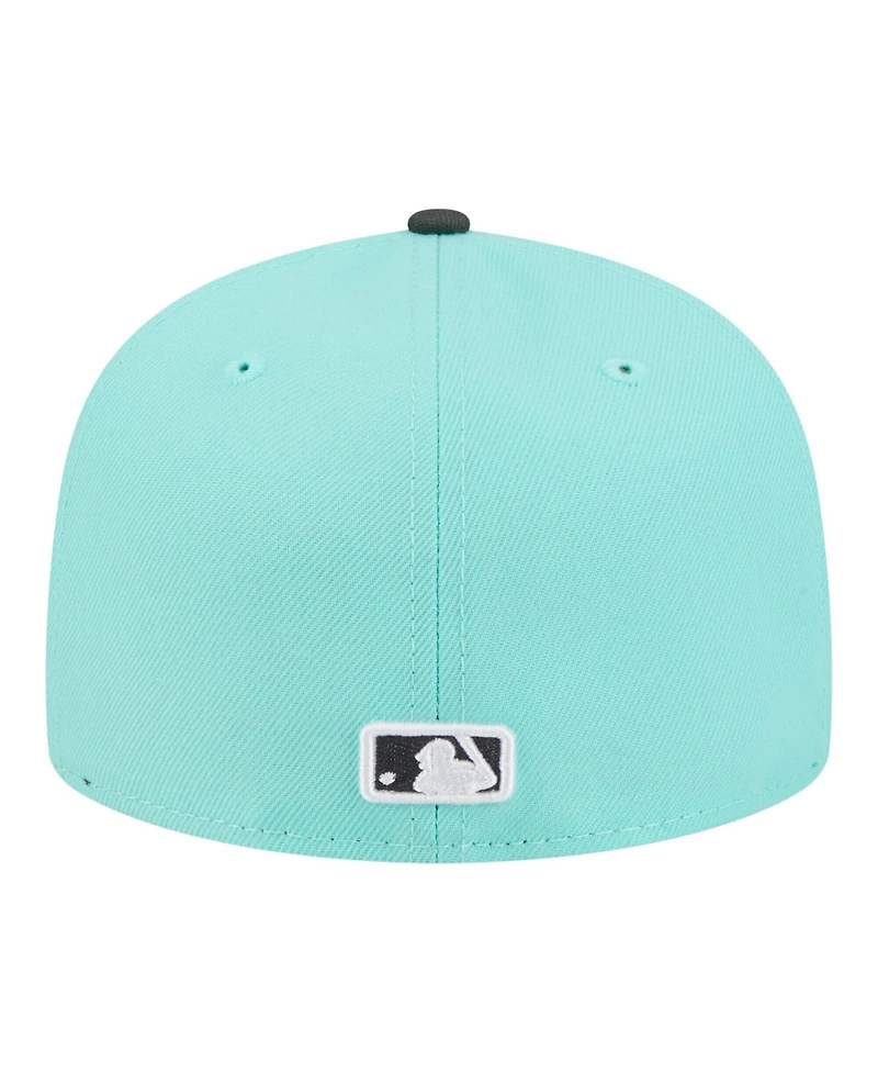 New Era Men's Turquoise/Charcoal Detroit Tigers Two-Tone Color Pack 59FIFTY Fitted Hat
