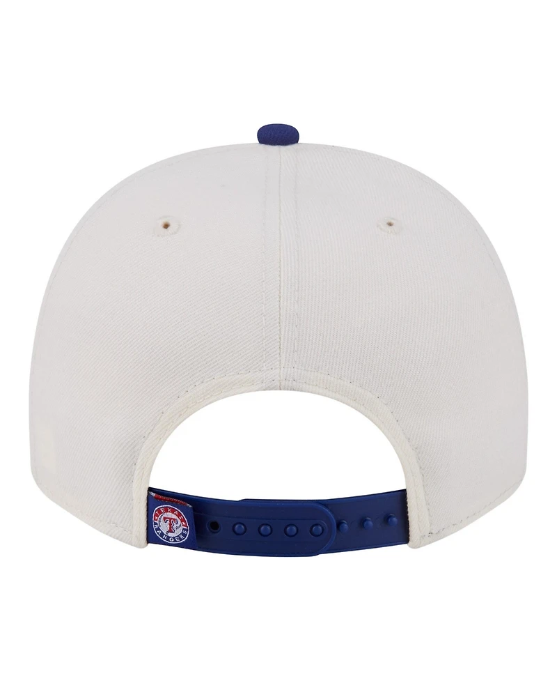 New Era Men's Cream/Royal Texas Rangers Classic A-Frame 9FIFTY Snapback Hat