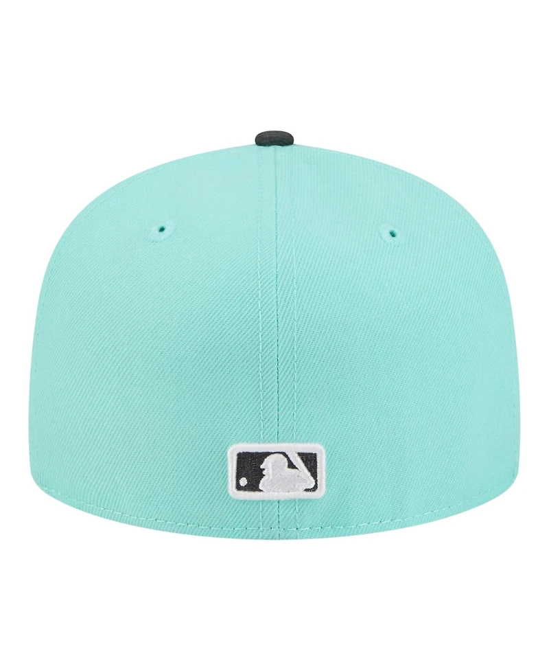 New Era Men's Turquoise/Charcoal Texas Rangers Two-Tone Color Pack 59FIFTY Fitted Hat