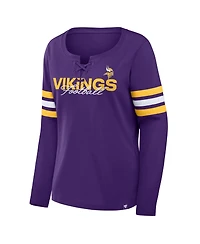 Fanatics Women's Purple Minnesota Vikings Team First Coverage Scheme Lace-Up Long Sleeve T-Shirt