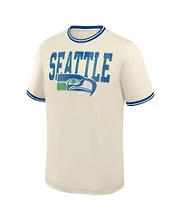 Fanatics Men's Cream Seattle Seahawks Time Honored Tradition Ringer Fashion T-Shirt