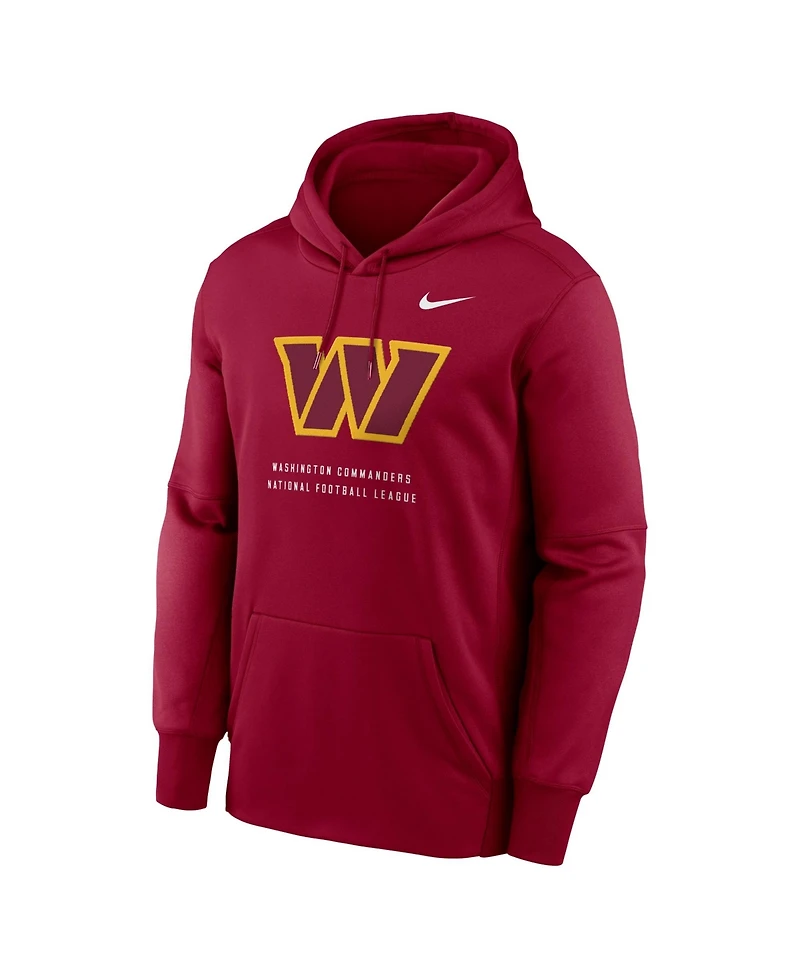 Nike Men's Red Washington Commanders Toss Sweep Therma-fit Hoodie